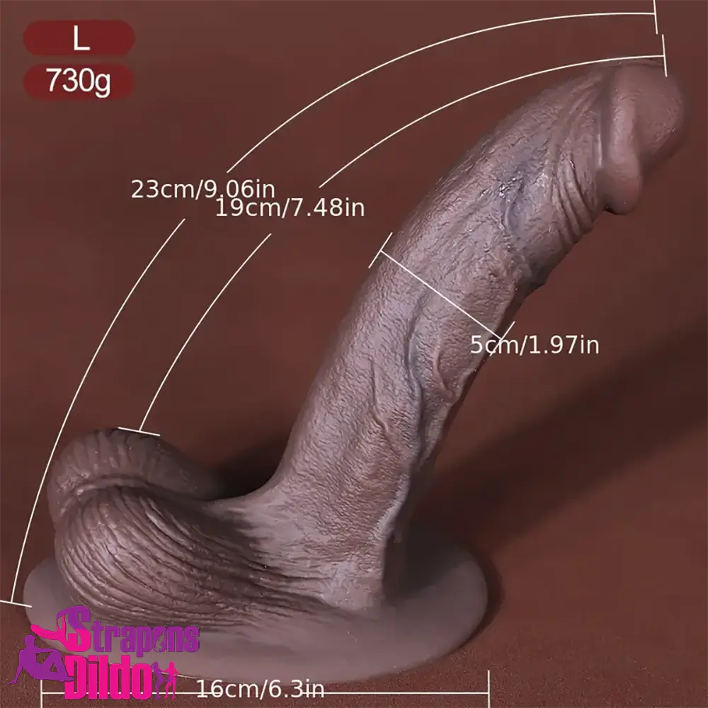 5.3in 7.09in 9.06in Ebony Silicone Soft Veins Real Dildo For Flirting Orgasm Strap ons Dildo