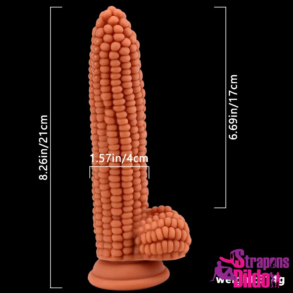 8.26in Silicone Soft Corn Cob Big Dildo Couples Gay Lesbian Sex Toy Strap ons Dildo