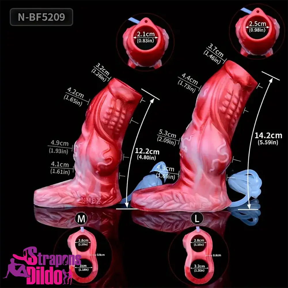 4.8in 5.59in Soft Liquid Silicone Monster Ejaculating Dildo Sleeve Toy Strap ons Dildo