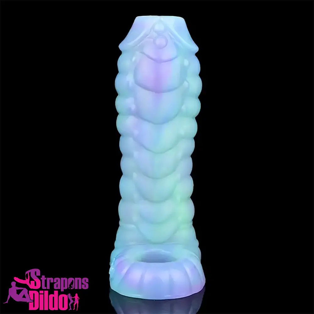 5.39in Silicone Soft Dildo Sleeve Snake Luminous Penis Enlargement Strap ons Dildo