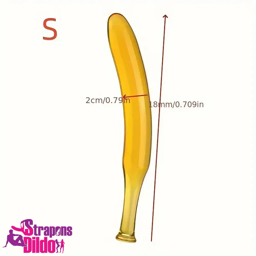 7.09in 7.48in 9.65in Glass Banana Dildo For For Men Women Unisex Strap ons Dildo