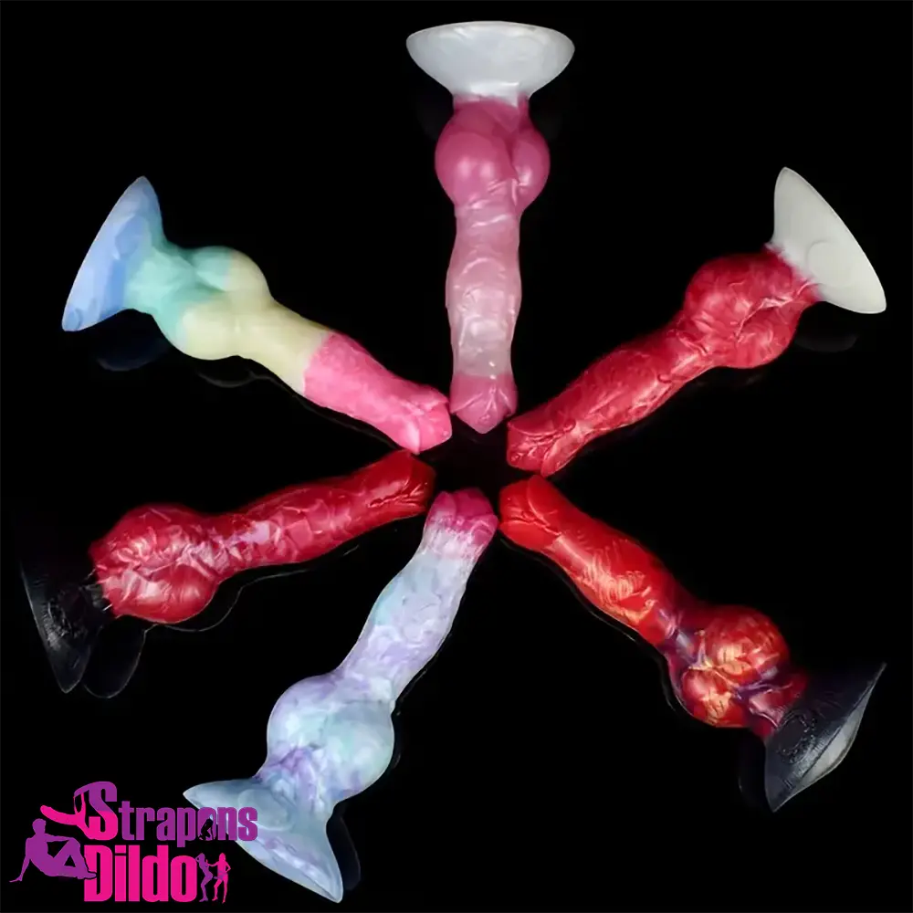 8.03in Fantasy Big Dog Knot Silicone Soft Dildo For G-Spot Sex Love Strap ons Dildo