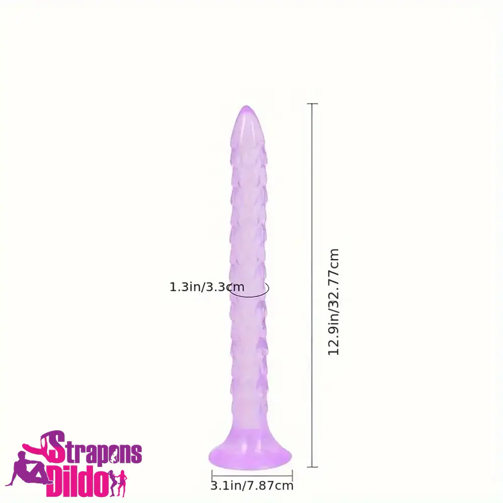 12.9in Big Spiked Long Skinny Dildo For Anus Stimulation Penetration Strap ons Dildo