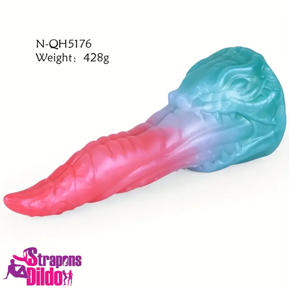 8.18in Dragon Monster Real Silicone Soft Dildo Penis Clit Expander Strap ons Dildo