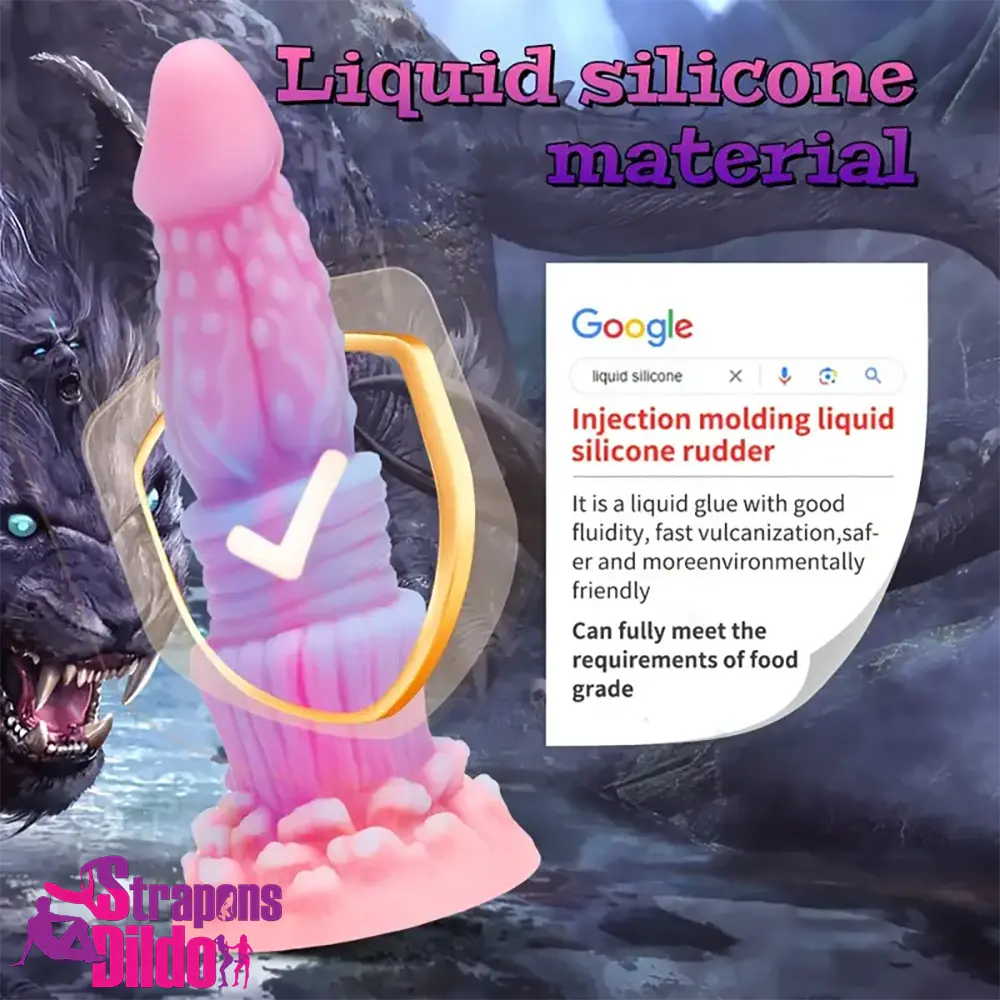 8.46in Fantasy Luminous Monster Silicone Soft Dildo Anal Comforter Strap ons Dildo