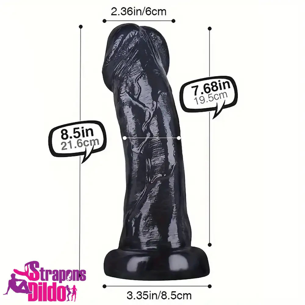 8.5in Real Cock Big Black Dildo Penis Anal Expander For Anus Comforter Strap ons Dildo