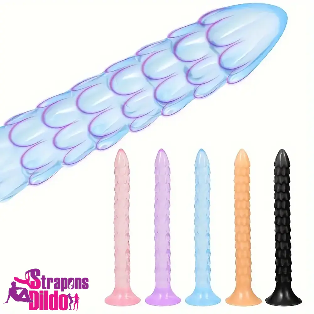 12.9in Big Spiked Long Skinny Dildo For Anus Stimulation Penetration Strap ons Dildo