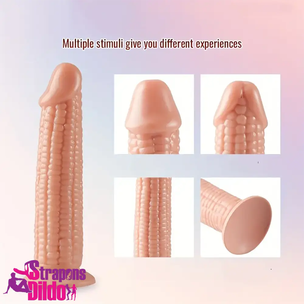 7.09in Real Vegetable Corn Dildo For Unisex Vagina With Sucker Strap ons Dildo