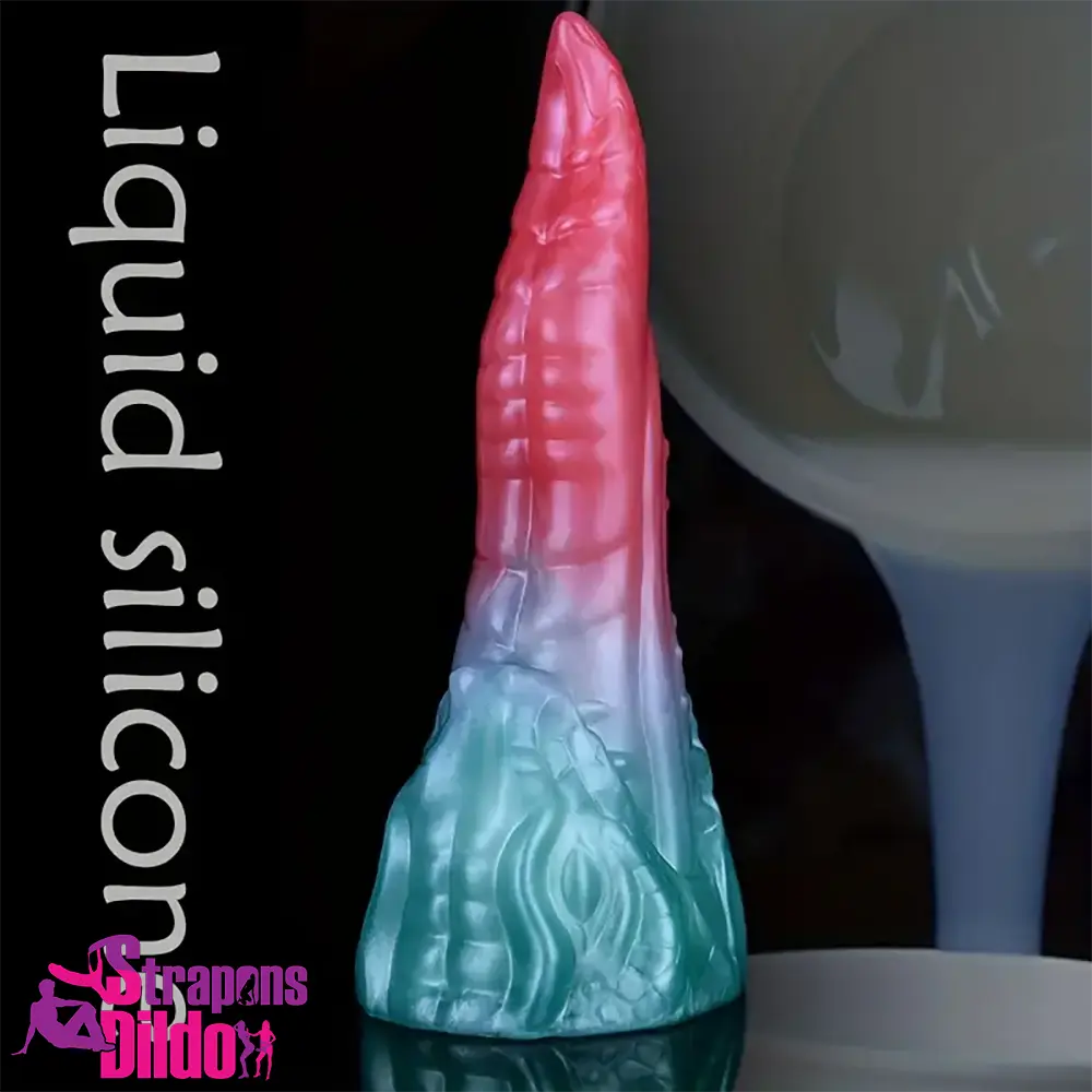 8.18in Dragon Monster Real Silicone Soft Dildo Penis Clit Expander Strap ons Dildo