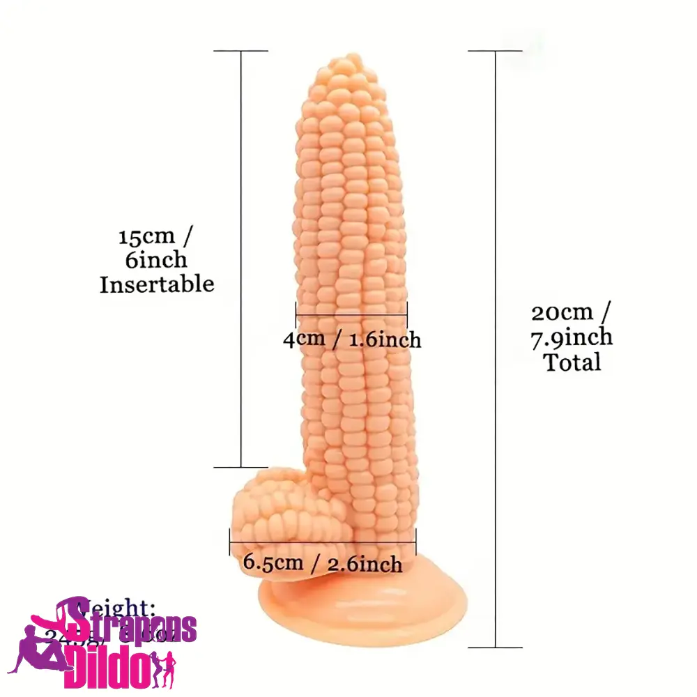 7.9in Real Vegetable Corn Dildo For Women Vaginal Clit Sex Pleasure Strap ons Dildo