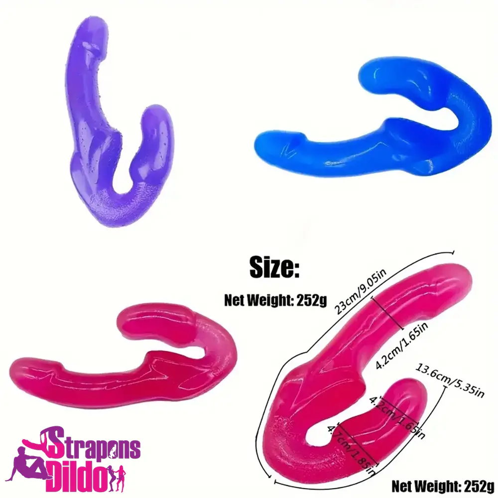 9.05in Dual Heads Strapless Strapon Dildo For Couples Women Sex Strap ons Dildo