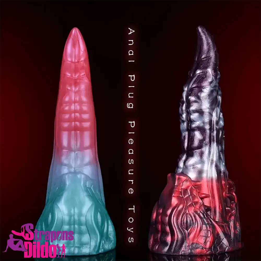 8.18in Dragon Monster Real Silicone Soft Dildo Penis Clit Expander Strap ons Dildo