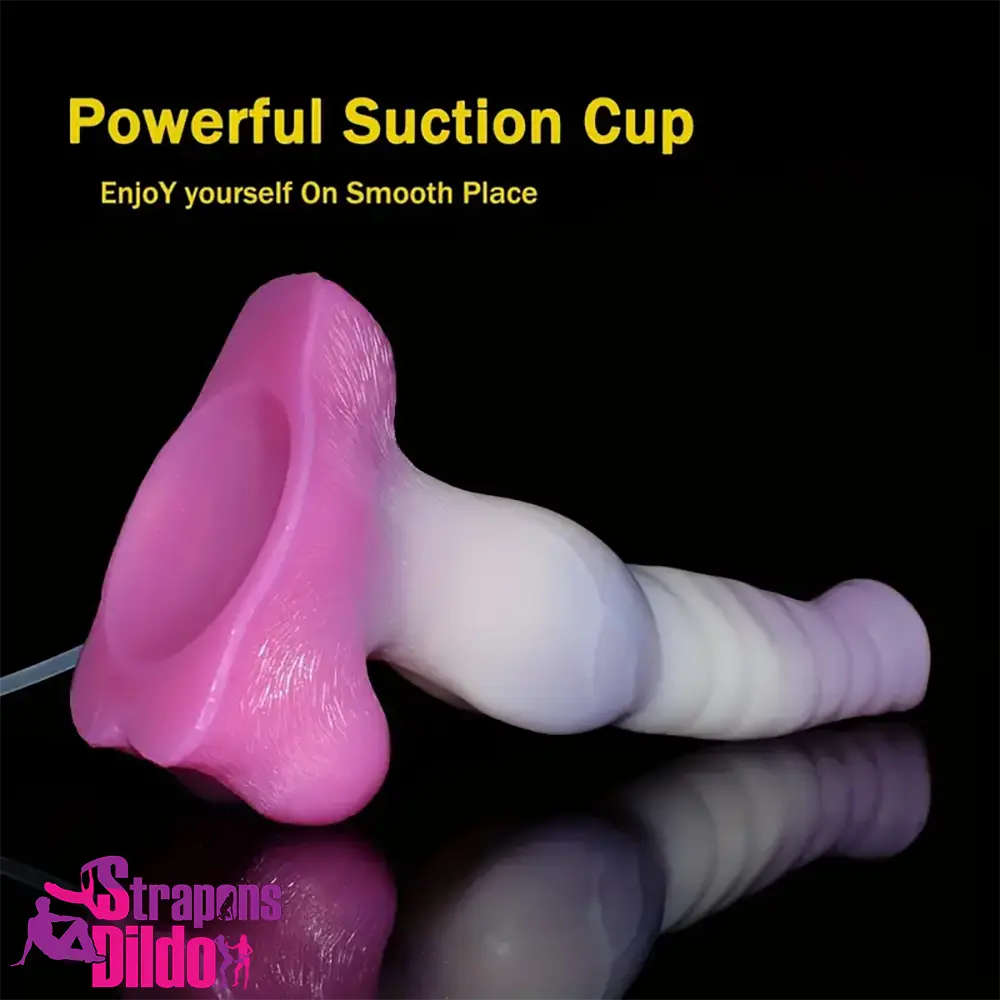 10.23in Fantasy Animal Dog Cock Knot Ejaculating Big Dildo For Clit Strap ons Dildo