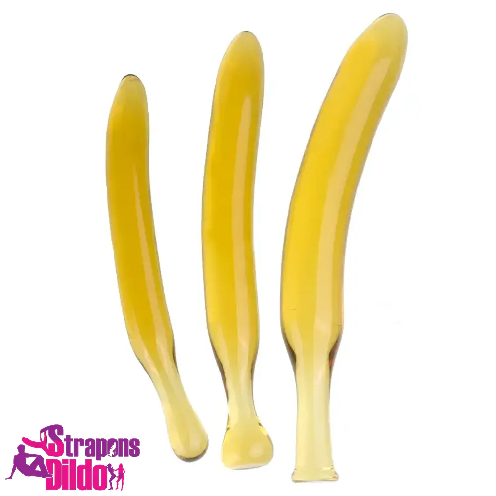 7.09in 7.48in 9.65in Glass Banana Dildo For For Men Women Unisex Strap ons Dildo