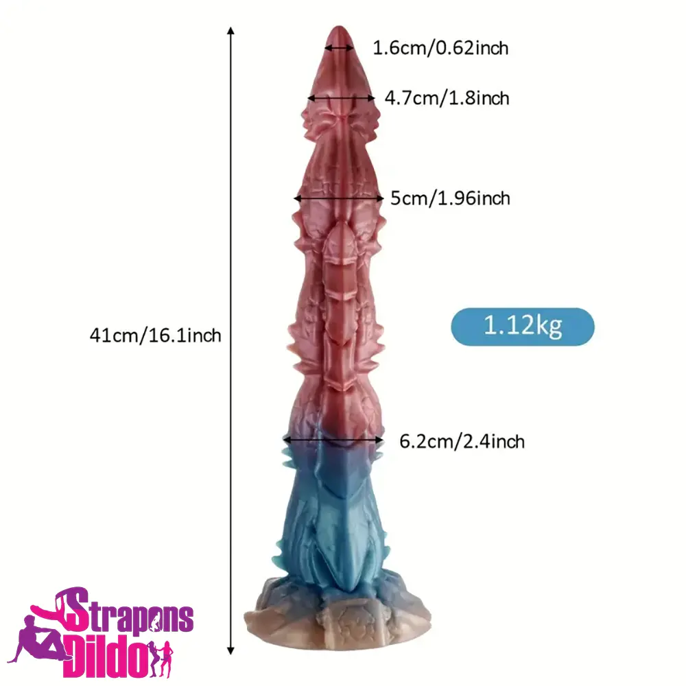 16.1in Big Long Cock Dragon Monster Silicone Dildo For Penetration Strap ons Dildo