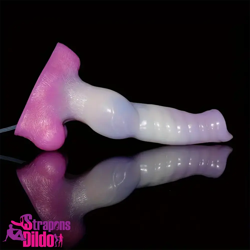 10.23in Fantasy Animal Dog Cock Knot Ejaculating Big Dildo For Clit Strap ons Dildo