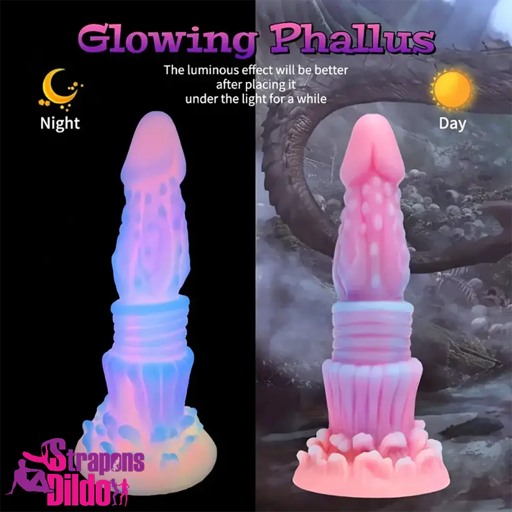 8.46in Fantasy Luminous Monster Silicone Soft Dildo Anal Comforter Strap ons Dildo