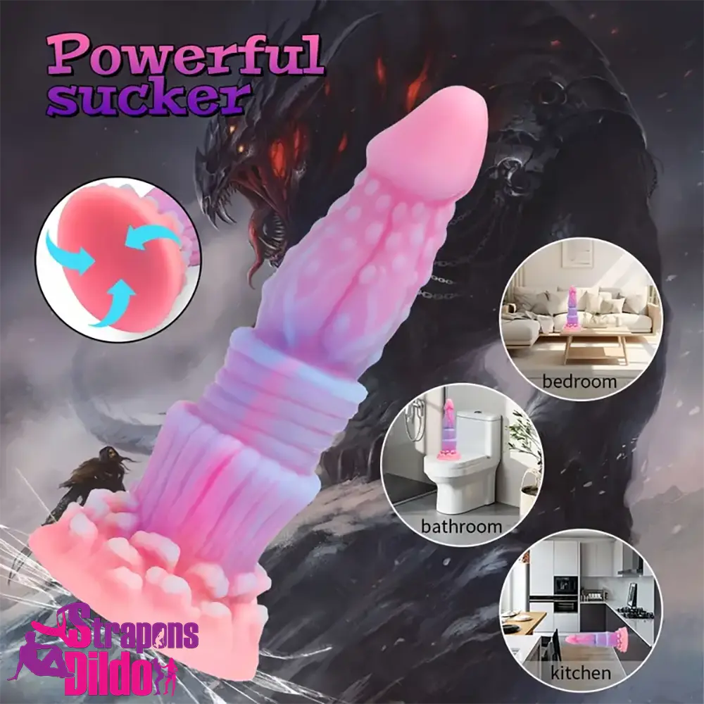 8.46in Fantasy Luminous Monster Silicone Soft Dildo Anal Comforter Strap ons Dildo