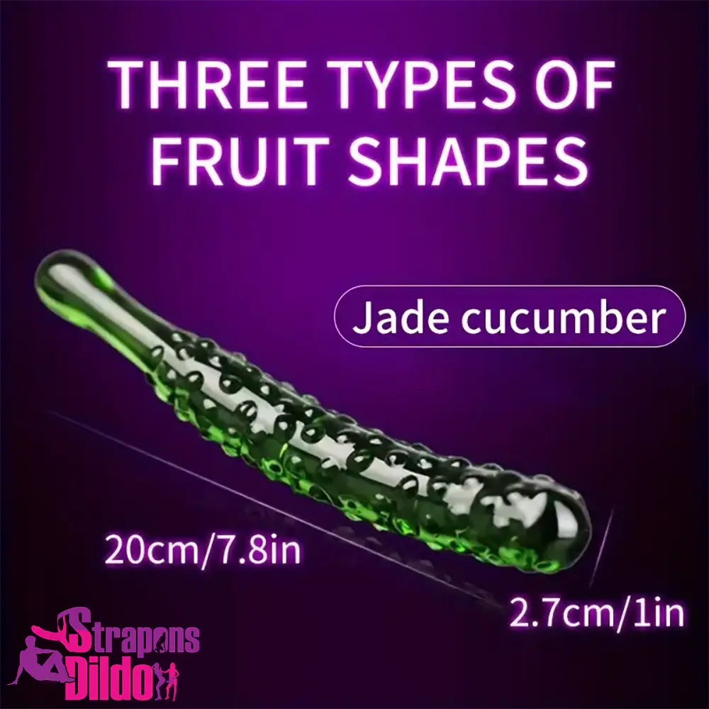 6.2in 7.5in 7.7in Multiple Colors Fruit Vegetable Crystal Glass Plug Dildo Strap ons Dildo