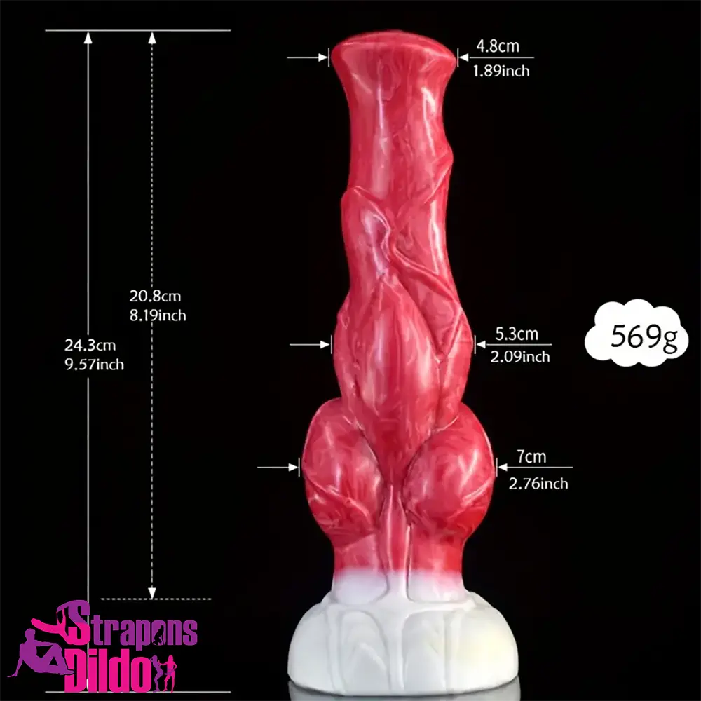 9.57in Animal Big Dog Silicone Soft Knot Real Dildo With Strong Sucker Strap ons Dildo