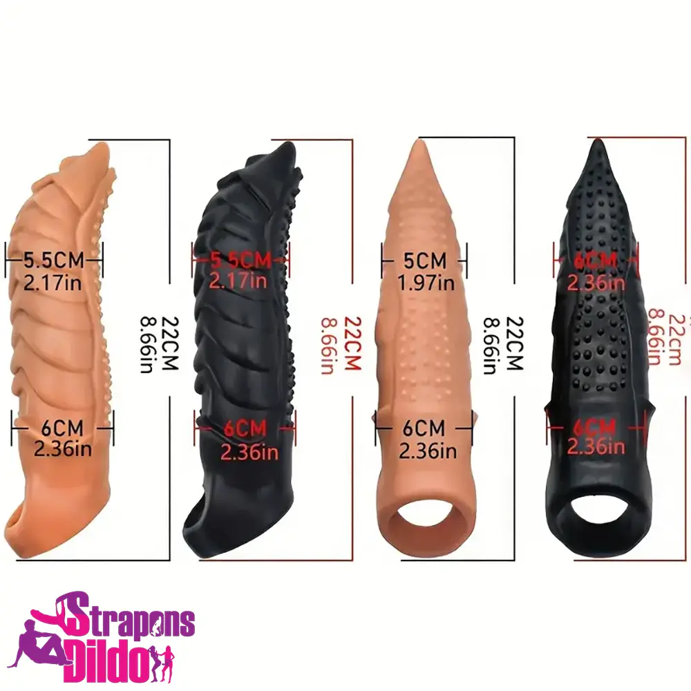 8.66in Wolf Head Silicone Cock Sleeve Big Dildo BDSM Sex Toy Strap ons Dildo