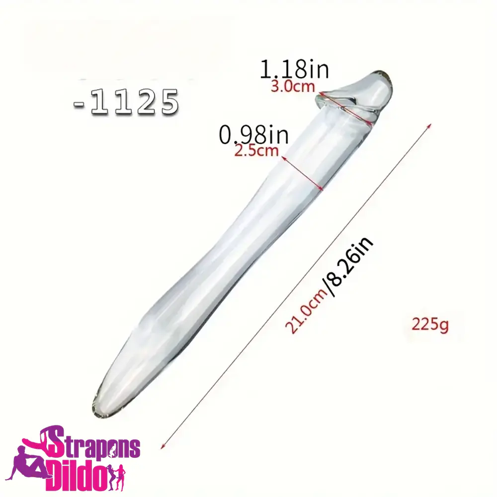 6.49in 8.26in Glass Dual Heads Dildo For Anal Vaginal Masturbator Strap ons Dildo