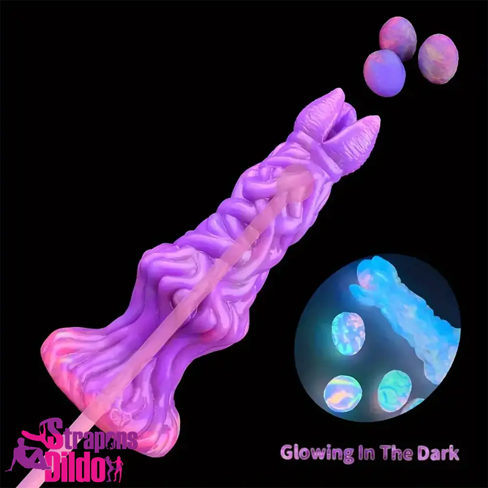 7.99in Luminous Ovipositor Silicone Dildo For Anal Vaginal Masturbator Strap ons Dildo