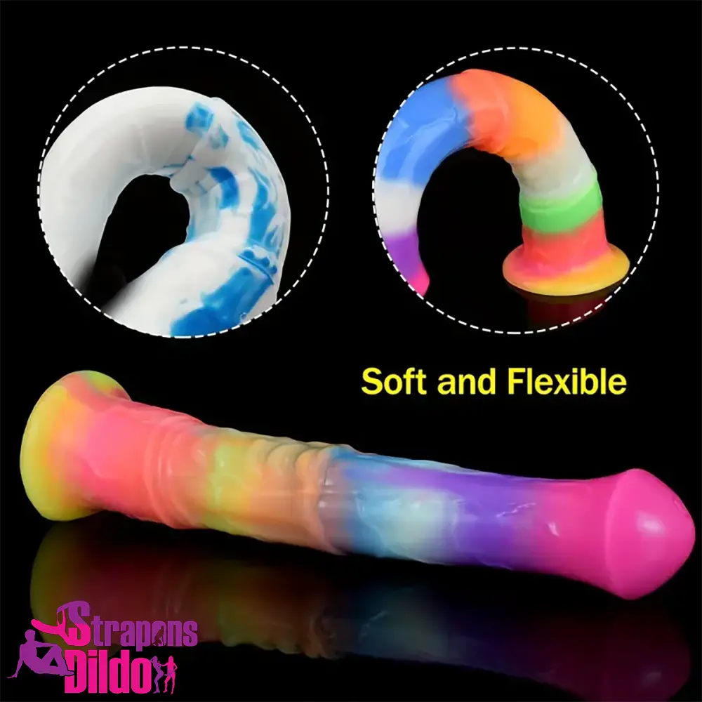 11.61in Big Silicone Cock Horse Luminous Animal Dildo Vaginal Sex Toy Strap ons Dildo