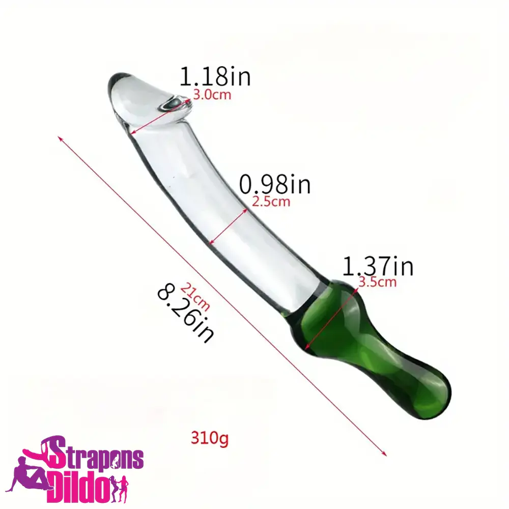 6.49in 8.26in Glass Dual Heads Dildo For Anal Vaginal Masturbator Strap ons Dildo