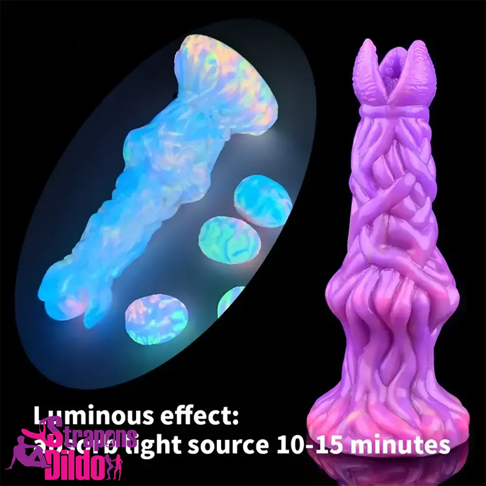 7.99in Luminous Ovipositor Silicone Dildo For Anal Vaginal Masturbator Strap ons Dildo