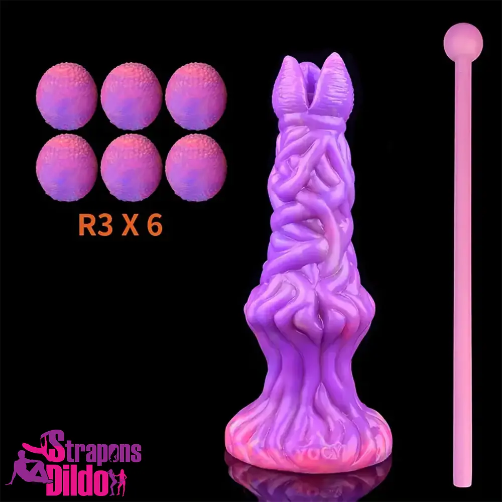 7.99in Luminous Ovipositor Silicone Dildo For Anal Vaginal Masturbator Strap ons Dildo