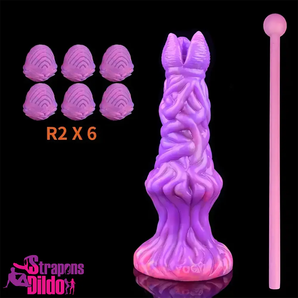 7.99in Luminous Ovipositor Silicone Dildo For Anal Vaginal Masturbator Strap ons Dildo