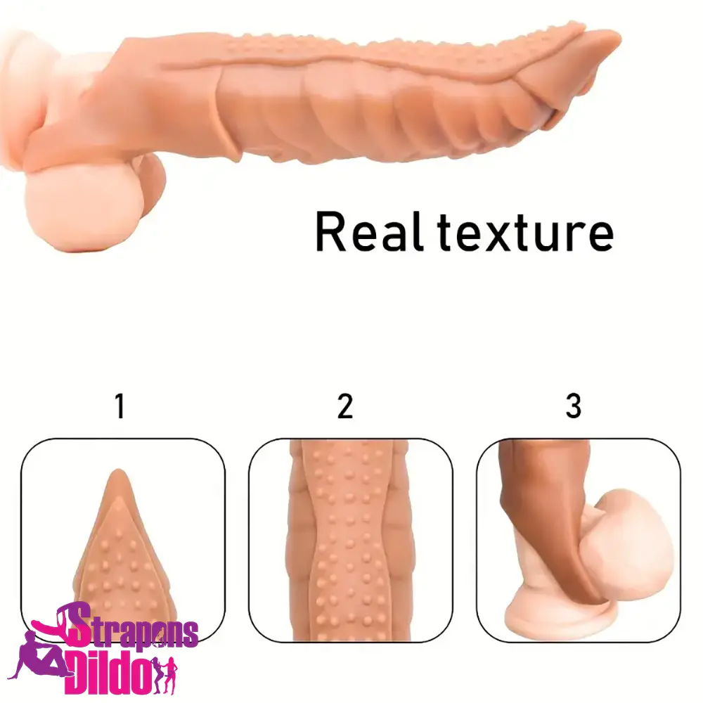 8.66in Wolf Head Silicone Cock Sleeve Big Dildo BDSM Sex Toy Strap ons Dildo