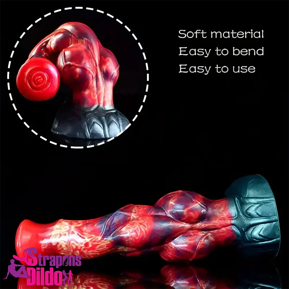 9.57in Animal Big Dog Silicone Soft Knot Real Dildo With Strong Sucker Strap ons Dildo