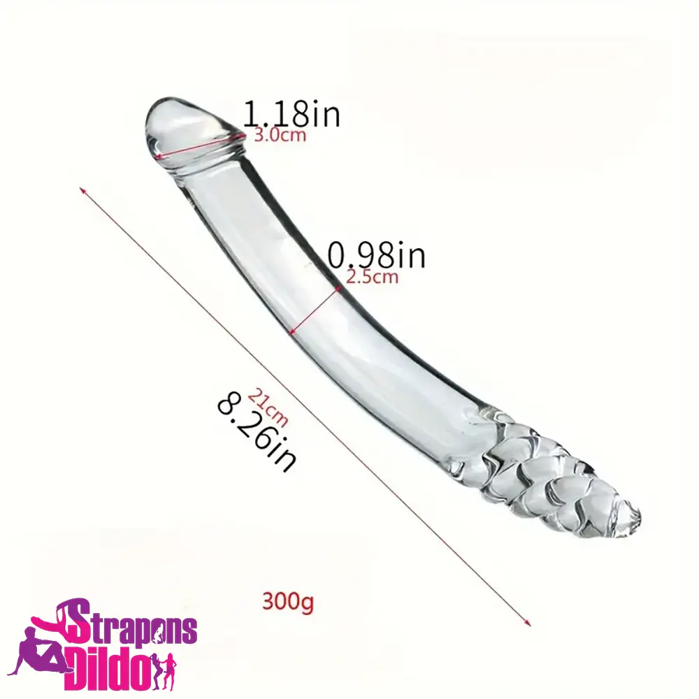 6.49in 8.26in Glass Dual Heads Dildo For Anal Vaginal Masturbator Strap ons Dildo