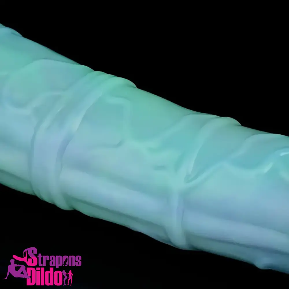 7.78in Liquid Silicone Fantasy Horse Glowing Luminous Animal Dildo Strap ons Dildo