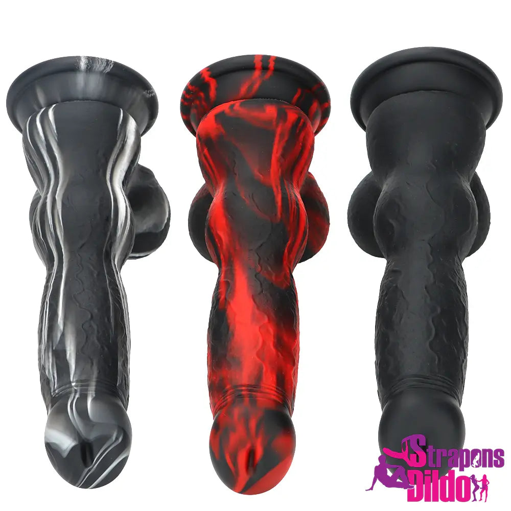 7.87in Silicone Soft Mixed Color Dog Cock Dildo For Masturbating Sex Toy - Strap ons Dildo