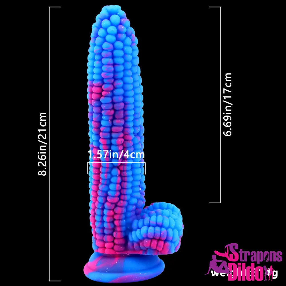 8.26in Silicone Soft Corn Cob Big Dildo Couples Gay Lesbian Sex Toy Strap ons Dildo