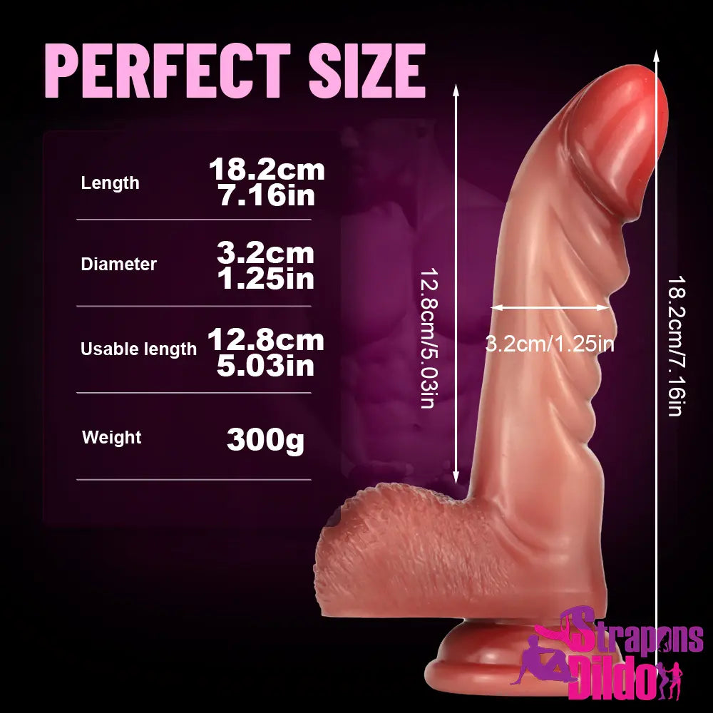 7.16in Lifelike Penis Powerful Sucker Dildo For Female Vagina Anus Sex - Strap ons Dildo