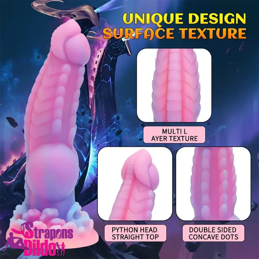 8.14in Colorful Silicone Soft Odd Big Luminous Monster Knot Real Dildo Strap ons Dildo