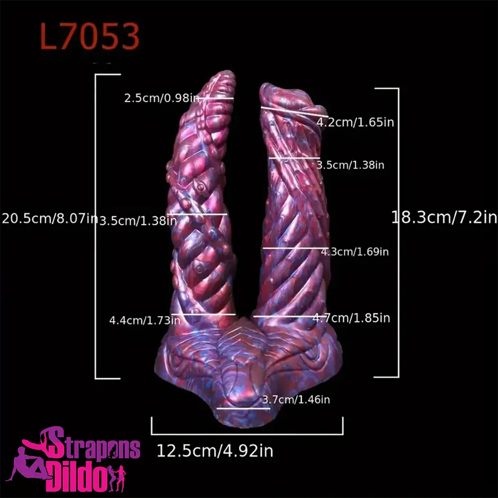 7.64in 7.99in 8.07in Fantasy Silicone Double Heads Dildo Masturbation Toy Strap ons Dildo