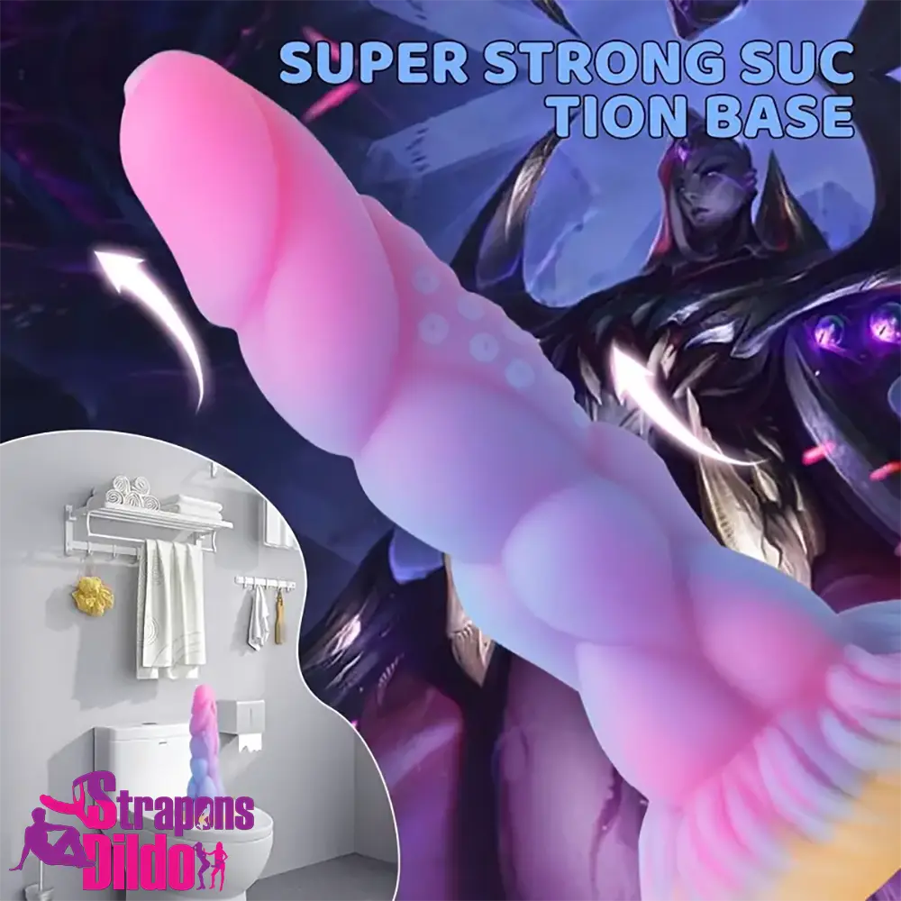 8.14in Flexible Silicone Soft Big Dildo Luminous Monster Masturbator Toy Strap ons Dildo