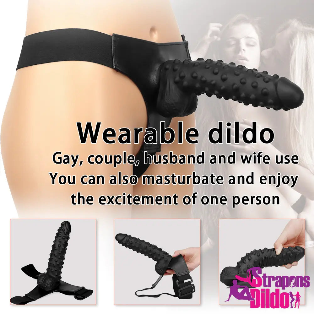 9.06in Silicone Soft Spiked Ribbed Odd Dildo Big Gay Lesbian Sex Toy Strap ons Dildo