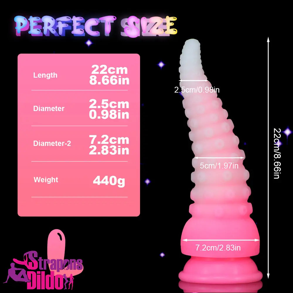 6.42in 7.48in 8.66in Fluorescent Octopus Tentacle Soft Real Female Dildo Strap ons Dildo