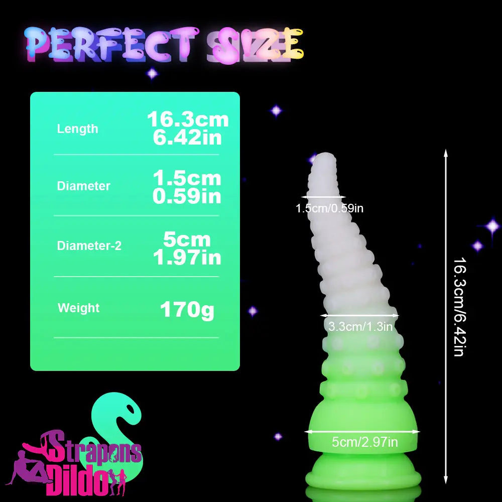 6.42in 7.48in 8.66in Fluorescent Octopus Tentacle Soft Real Female Dildo Strap ons Dildo