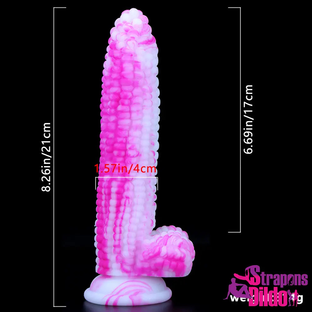 8.26in Silicone Soft Corn Cob Big Dildo Couples Gay Lesbian Sex Toy Strap ons Dildo