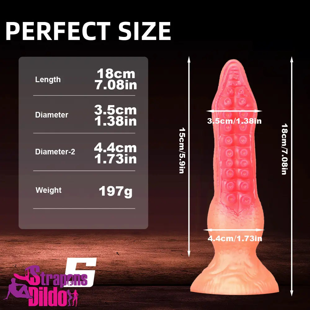 7.08in 9.06in 10.24in 11.81in Octopus Tentacle Silicone Soft Fantasy Dildo Strap ons Dildo