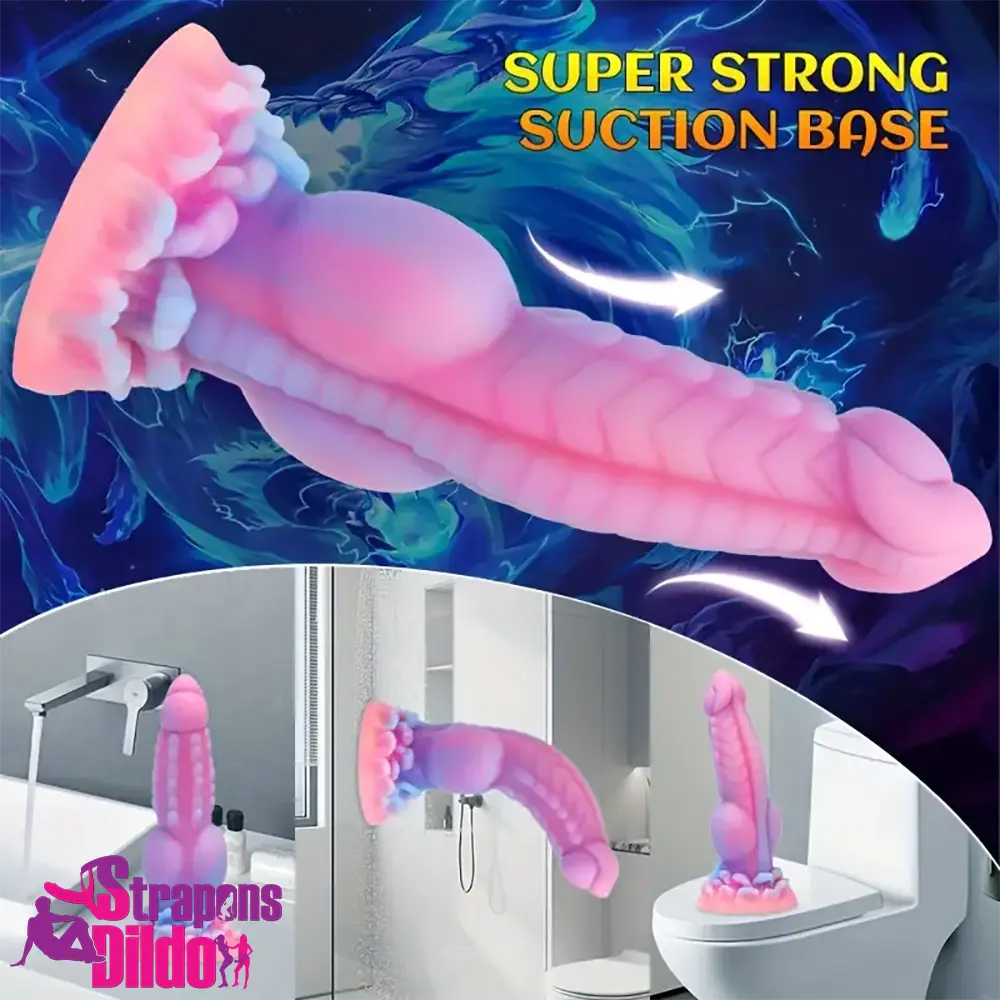 8.14in Colorful Silicone Soft Odd Big Luminous Monster Knot Real Dildo Strap ons Dildo