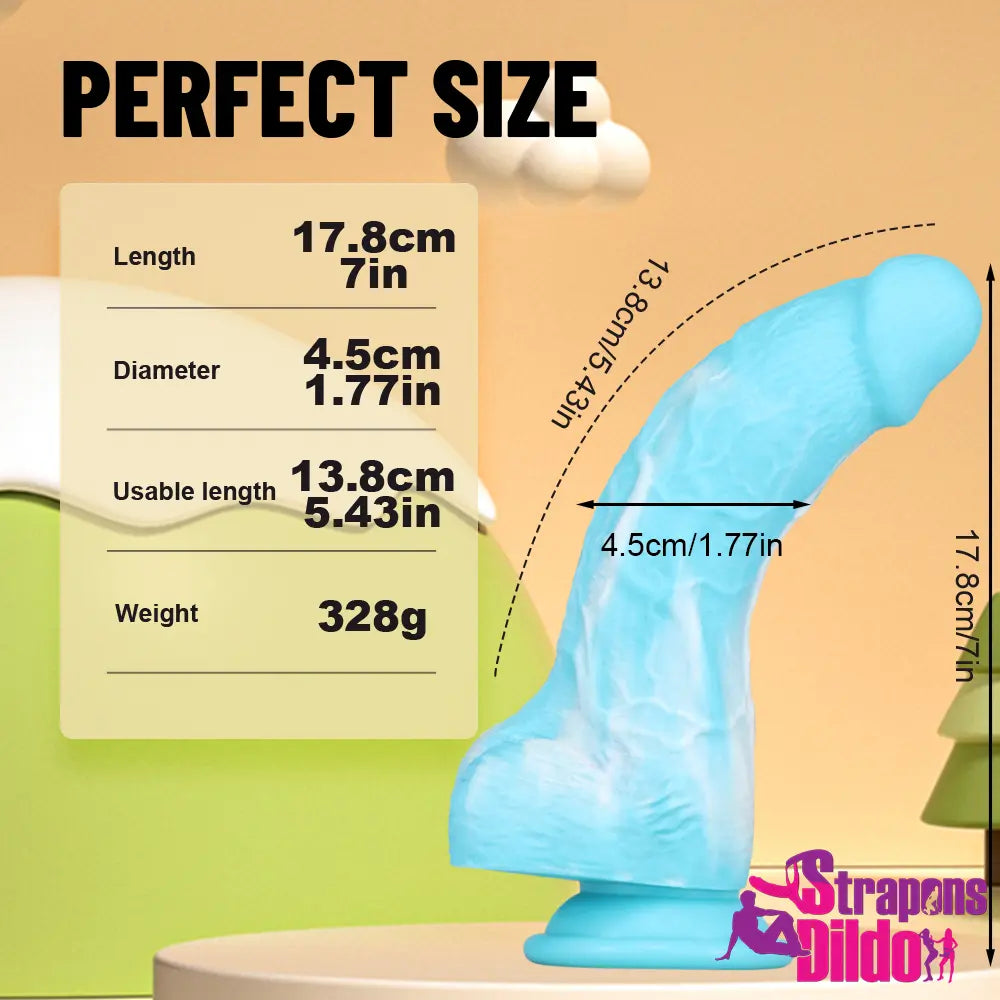 7in Silicone Soft Curved G Spot Female Dildo Sex Toy Male Anal Dildo - Strap ons Dildo