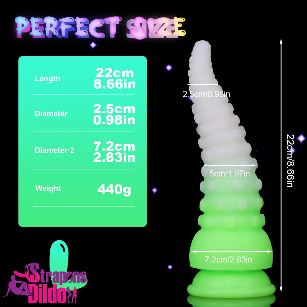 6.42in 7.48in 8.66in Fluorescent Octopus Tentacle Soft Real Female Dildo Strap ons Dildo